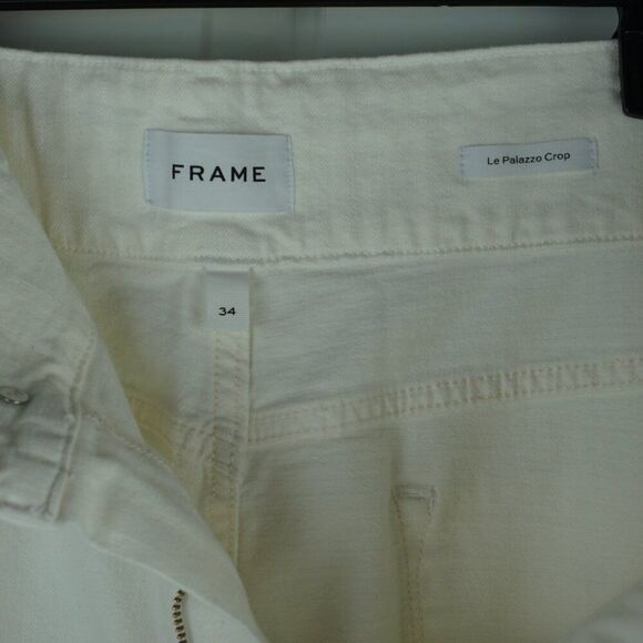 New Frame Le Palazzo Double Waistband Crop Wide Leg Jeans in Au Natural Clean 34 - Picture 14 of 15